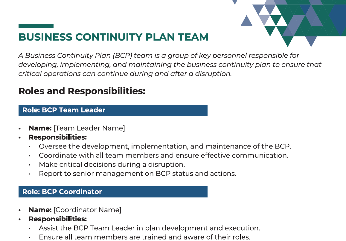 Cleaning Business Continuity Plan Template (+Free PDF Download) Image 1